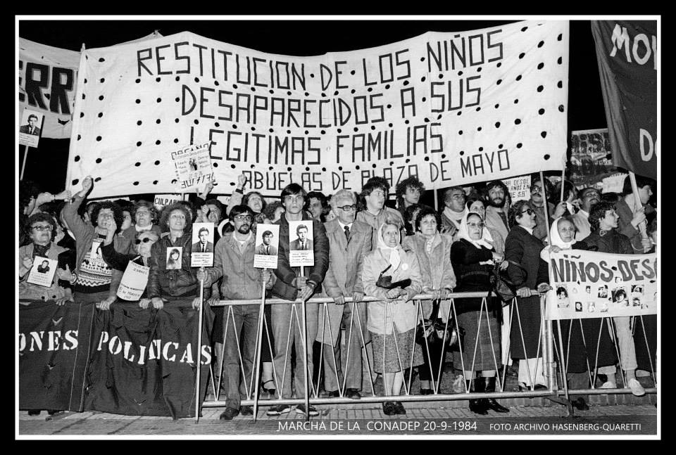 Marcha apoyo a la CONADEP 20-9-1984 Archivo Hasenberg-Quaretti