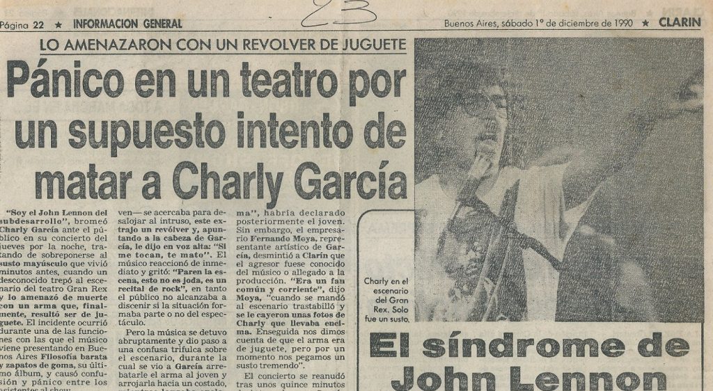 El día que intentaron matar a Charly García